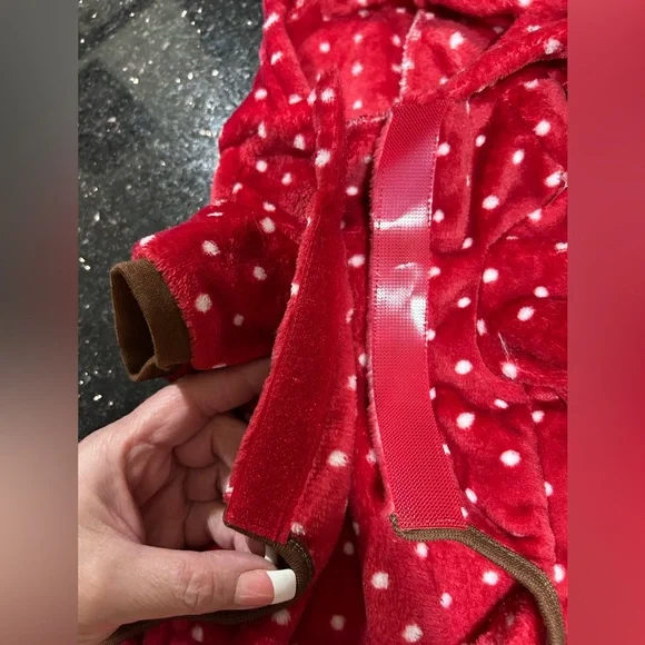 Host Pick🎉Luv Gear Red Reindeer Dog Pajamas Sweater Costume w/ Antlers Small M - Picture 11 of 12